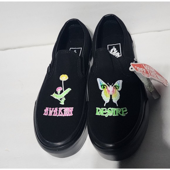 Vans Women's 6.5 Classic Slip-On Platform Morph Glow In The Dark Gothic Punk - Picture 7 of 8